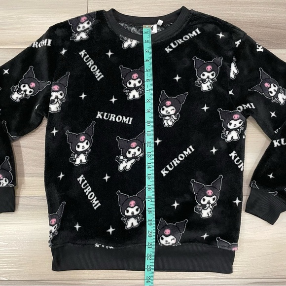 KUROMI by Sanrio Plush Cozy Crewneck Top All Over Print Size M - Picture 6 of 16